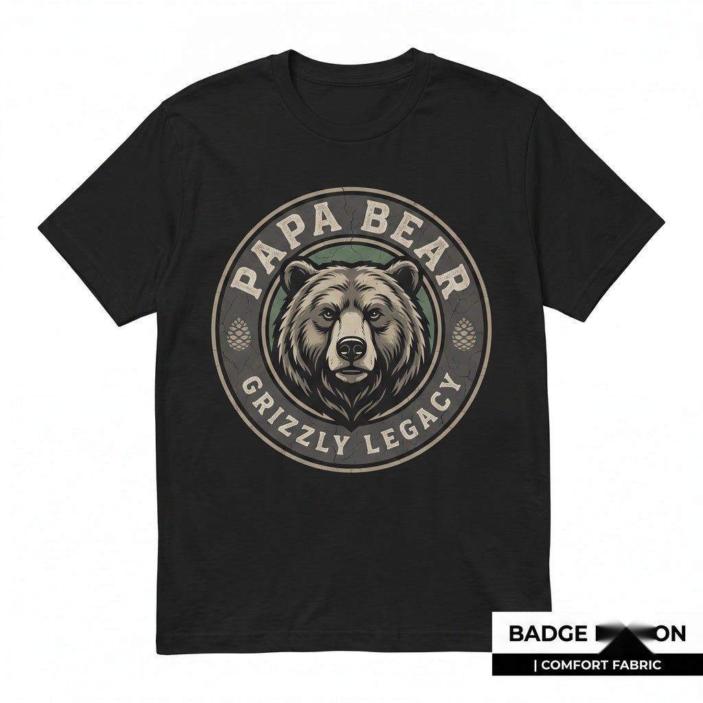 Rustic Vintage Papa Bear Graphic Apparel for Dad, Unisex TShirt