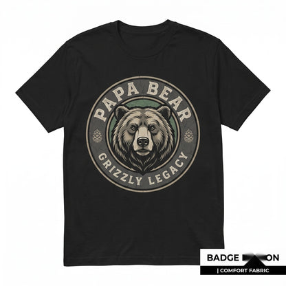 Rustic Vintage Papa Bear Graphic Apparel for Dad, Unisex TShirt