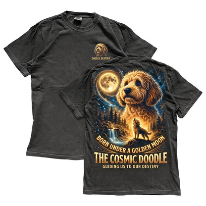 Doodle Howling To The Moon 90s Retro Vintage Animal Graphic Dog Lover Gift Unisex Wash T-Shirt