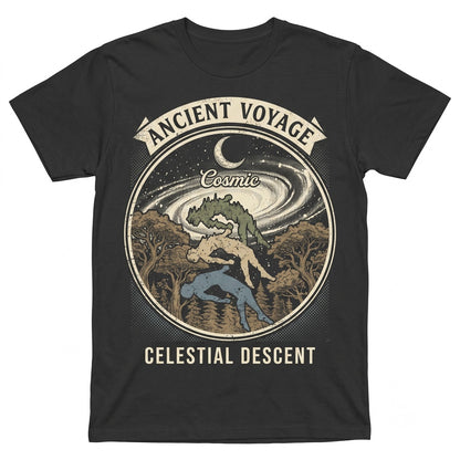Falling Through The Universe Vintage 90s Dark Art Y2K Gothic Washed Relaxed Graphic Unisex TShirt