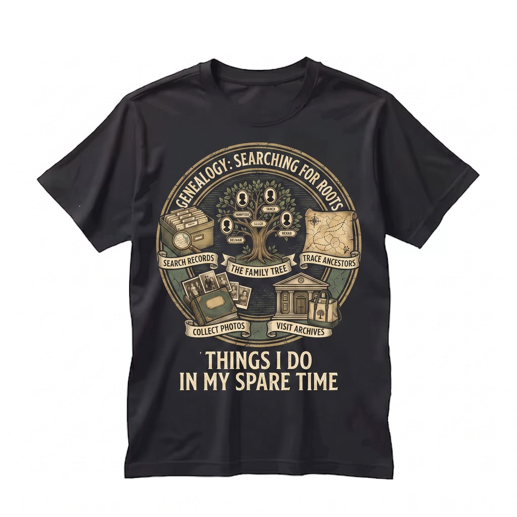 Genealogy Family Tree Ancestor Research Hobby Things I Do In My Spare Time Gift Unisex TShirt