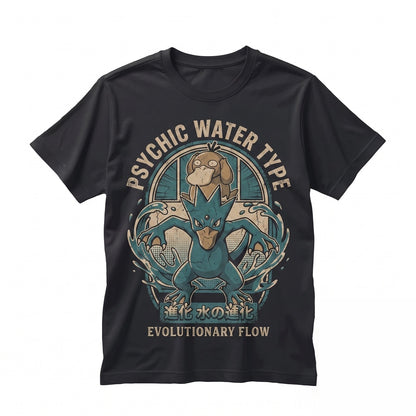 Psyduck Golduck Japanese Style Water Evolution Anime Kawaii Manga Graphic Streetwear Unisex TShirt