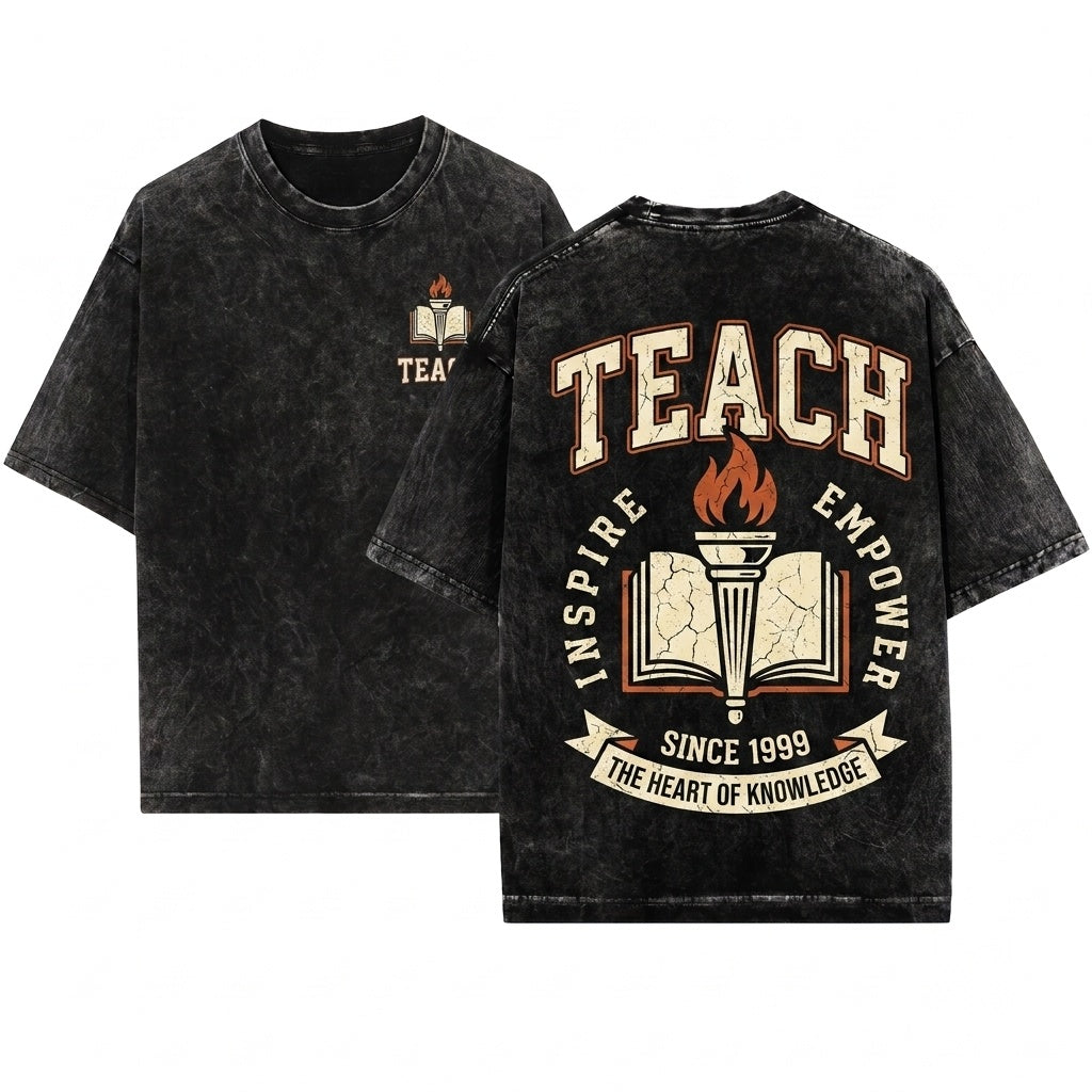 Teach Educator School Classroom Graphic Vintage Gift Unisex Wash T-Shirt