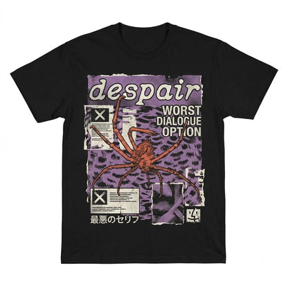 Despair Crab Funny Vintage Japanese Aesthetic Gaming Graphic Worst Dialogue Option Unisex TShirt