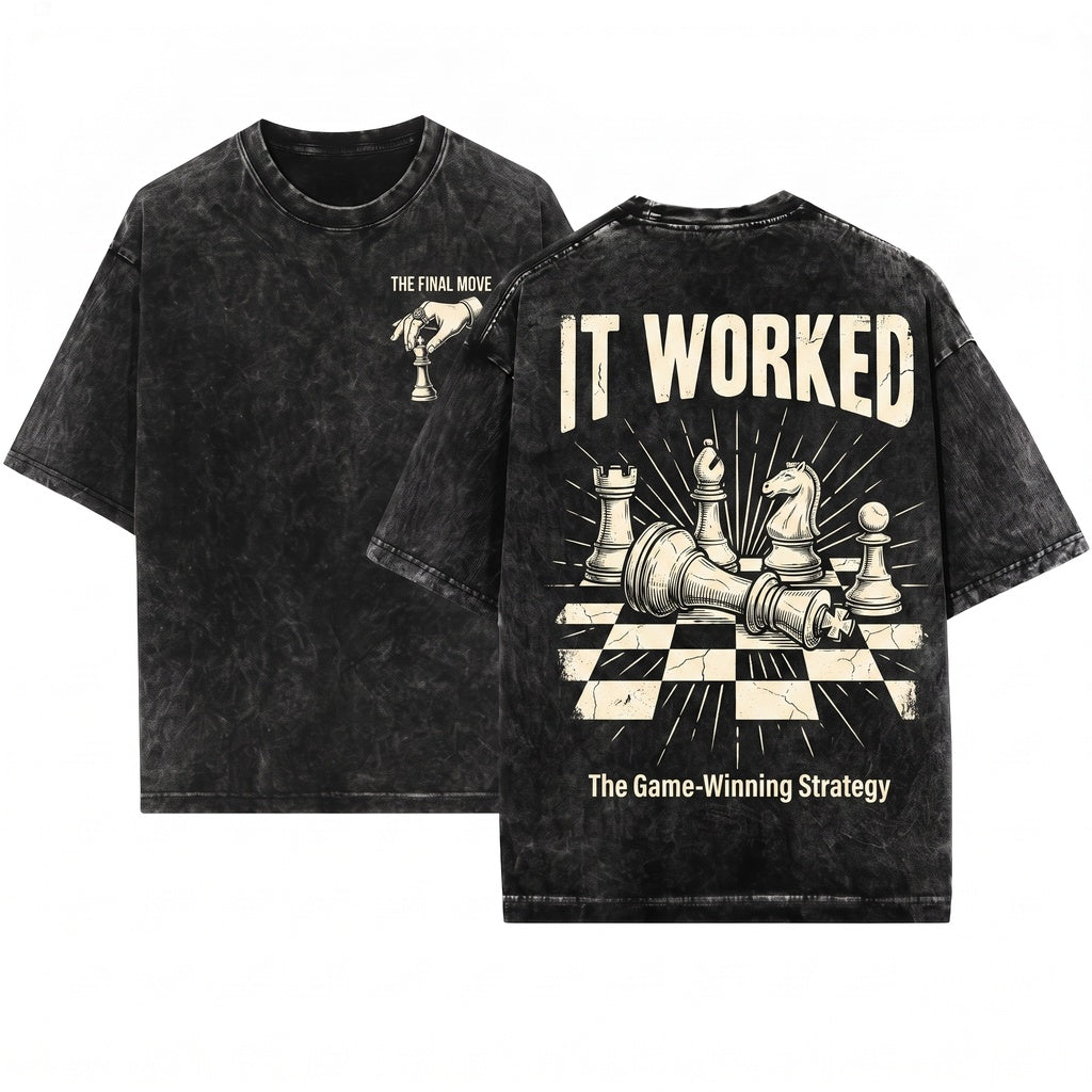 It Worked Funny Chess Player Checkmate Vintage Board Game Graphic Gift Unisex Wash T-Shirt