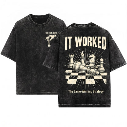 It Worked Funny Chess Player Checkmate Vintage Board Game Graphic Gift Unisex Wash T-Shirt
