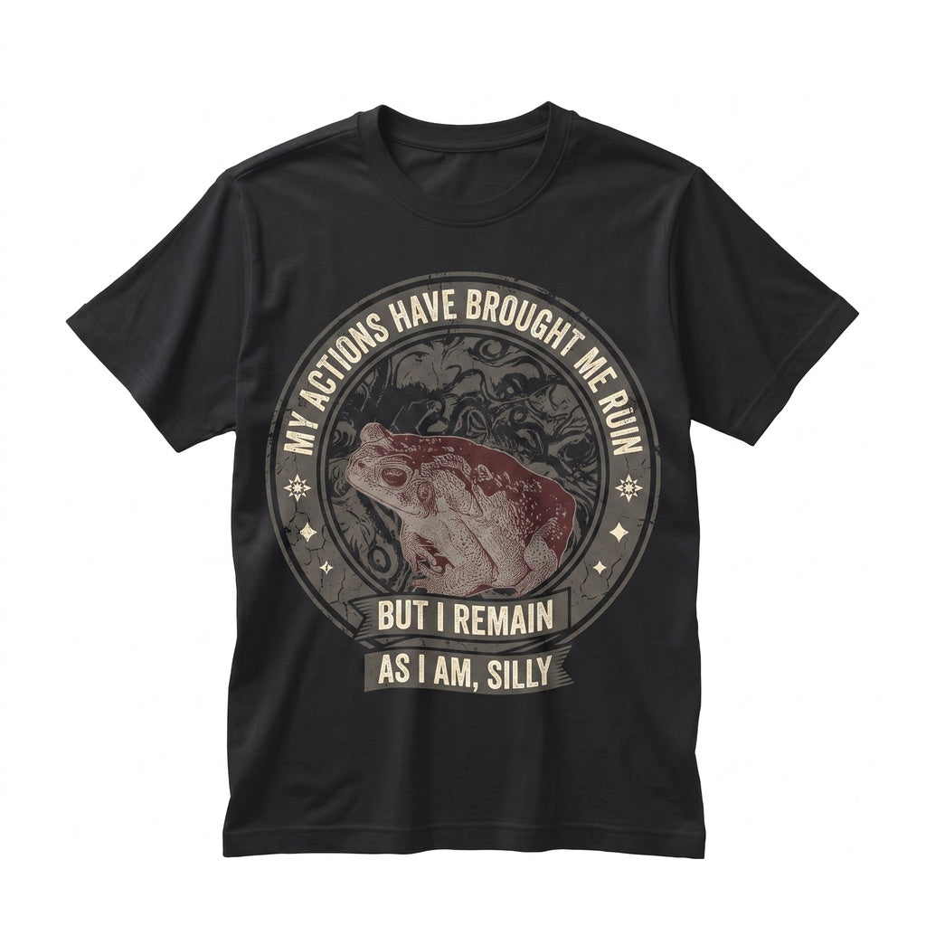 My Actions Brought Me Ruin Vintage Japanese Frog Graphic Cotton Apparel Unisex TShirt