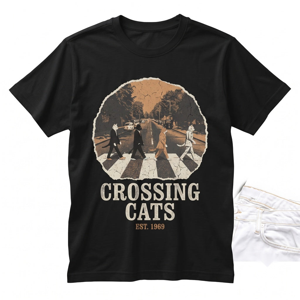 Retro Cat Graphic Vintage Rock Band Album Cover Funny Music Lover Gift Dad Streetwear Unisex TShirt