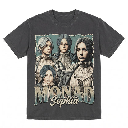 Sophia Monad Blue Butterfly Gothic Puppet Sci-Fi Horror Gaming Vintage Cotton Graphic Print Unisex TShirt