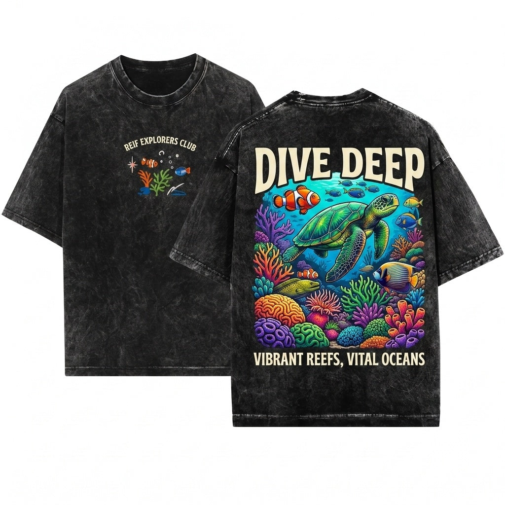 Ocean Animals Coral Reef Beach Shirt – Surf & Sea Life Button Up T-Shirt