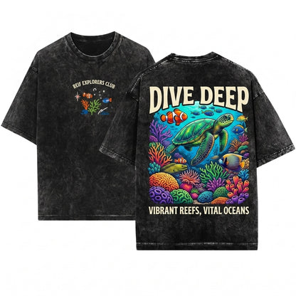 Ocean Animals Coral Reef Beach Shirt – Surf & Sea Life Button Up T-Shirt