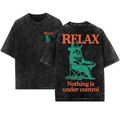 Chill Chow Chow Vintage Relax Nothing Is Under Control Dog Mom Summer Gift Dad Chilling Vibes Unisex Wash T-Shirt