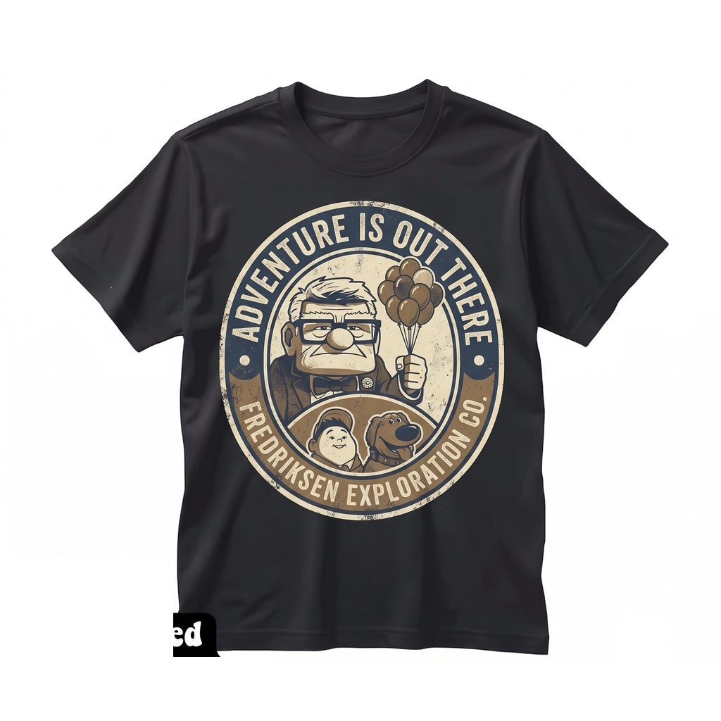 Oversized Carl Fredricksen Russell Dug Paradise Falls Wilderness Explorer Adventure Graphic Unisex TShirt