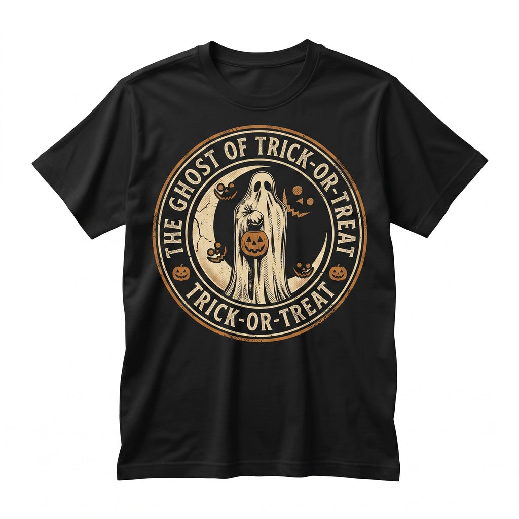 Vintage Spooky Pumpkin Face Ghost Jack O Lantern Graphic Fall Apparel Unisex TShirt
