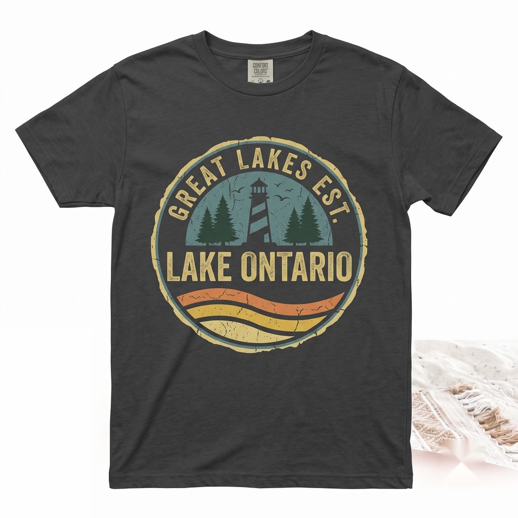 Vintage Lake Ontario Great Lakes Quiet Activism Canada Travel Graphic Unisex TShirt