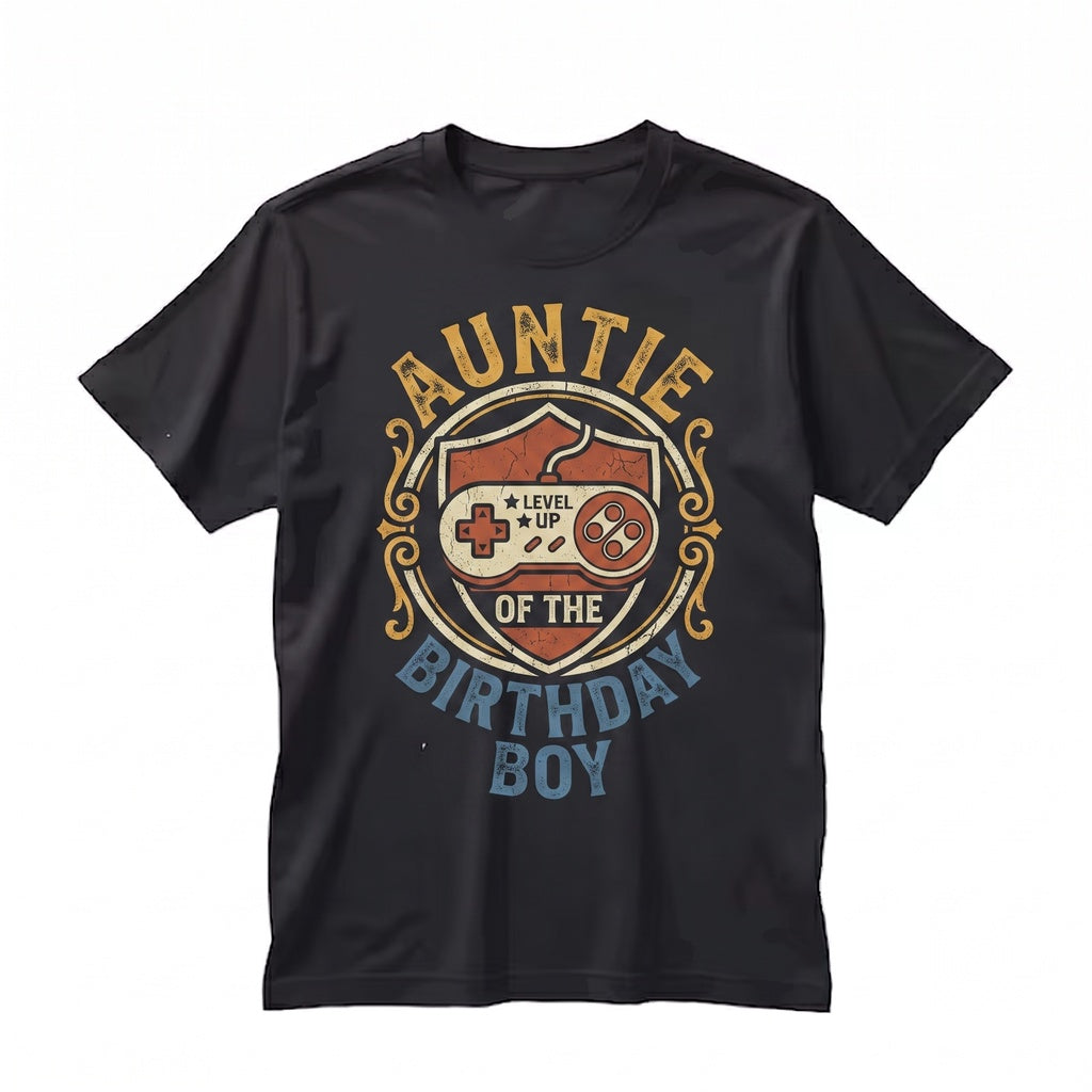 Aunt of the Birthday Boy Matching Video Game Party Outfit, Funny Gamer Family Apparel Unisex TShirt