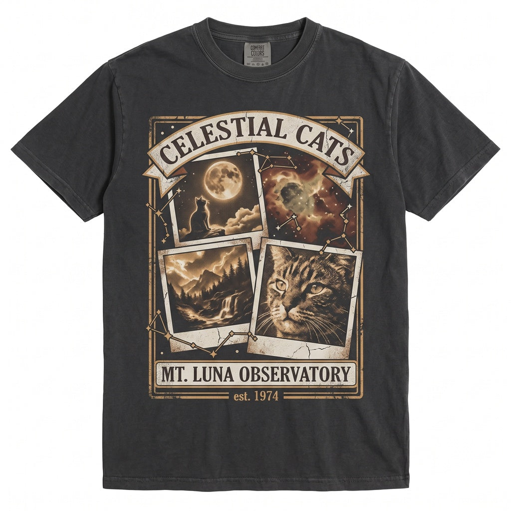 Funny Tortoiseshell Cat Howling at the Moon Vintage 90s Tortie Pet Lover Mom Gift Unisex TShirt