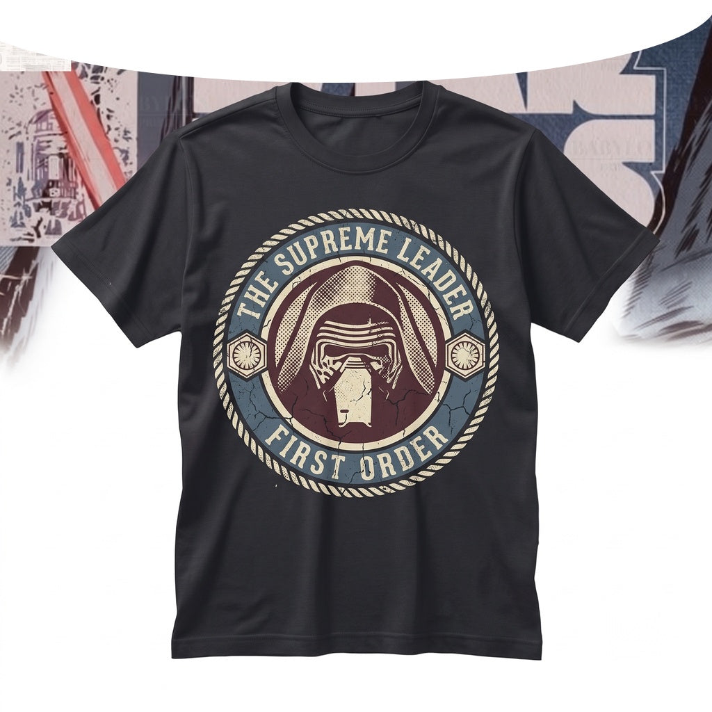 Oversized Kylo Ren Ben Solo Movie Poster Dark Knight Sci-Fi Graphic Fan Apparel Vintage Sequels Gift Unisex TShirt