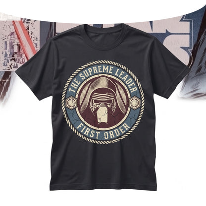Oversized Kylo Ren Ben Solo Movie Poster Dark Knight Sci-Fi Graphic Fan Apparel Vintage Sequels Gift Unisex TShirt