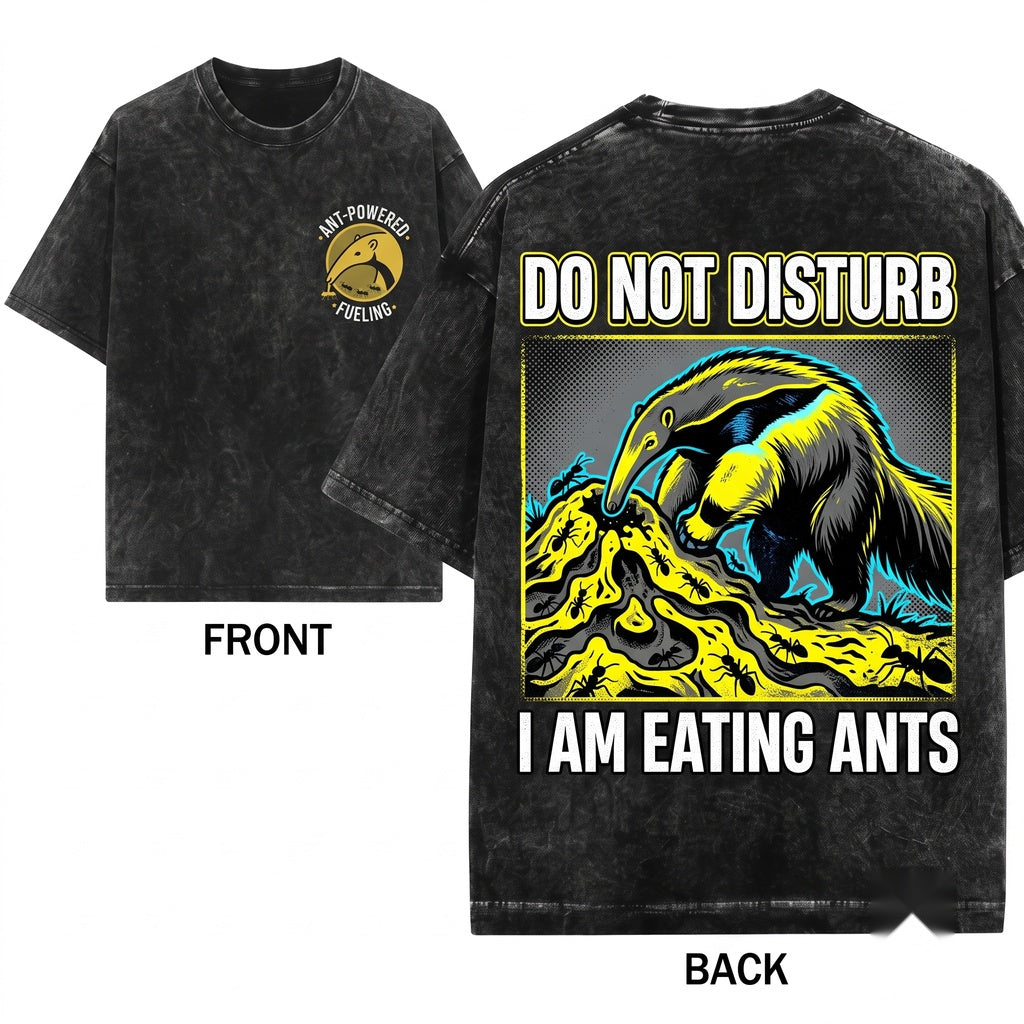 Do Not Disturb Anteater Funny Animal Graphic Vintage Soft Cotton Unisex Wash T-Shirt