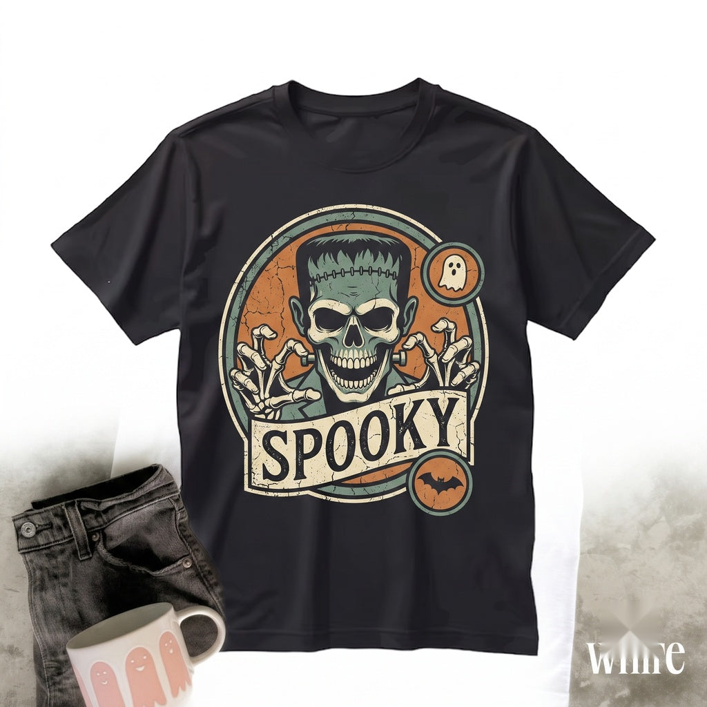 Retro Halloween Spooky Frankenstein Monster Graphic Vintage Horror Creature Gift Unisex TShirt