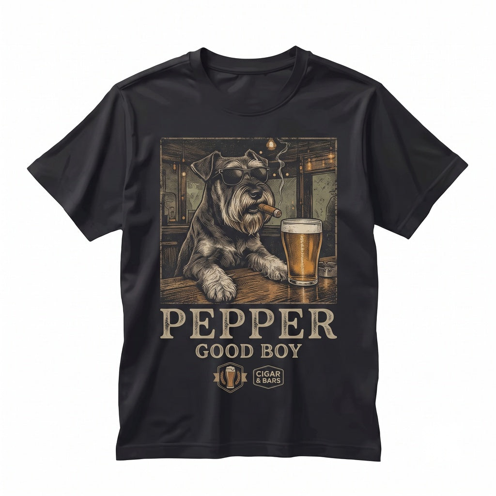 Funny Schnauzer Drinking Beer Dog Mom Dad Sarcastic Pet Lover Meme Gift Unisex TShirt