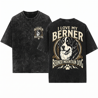 Husky Lover Siberian Dog Breed Graphic Apparel - Cute Puppy Owner Present Retro Tee - Unisex Heavyweight Garment-Dyed T-Shirt