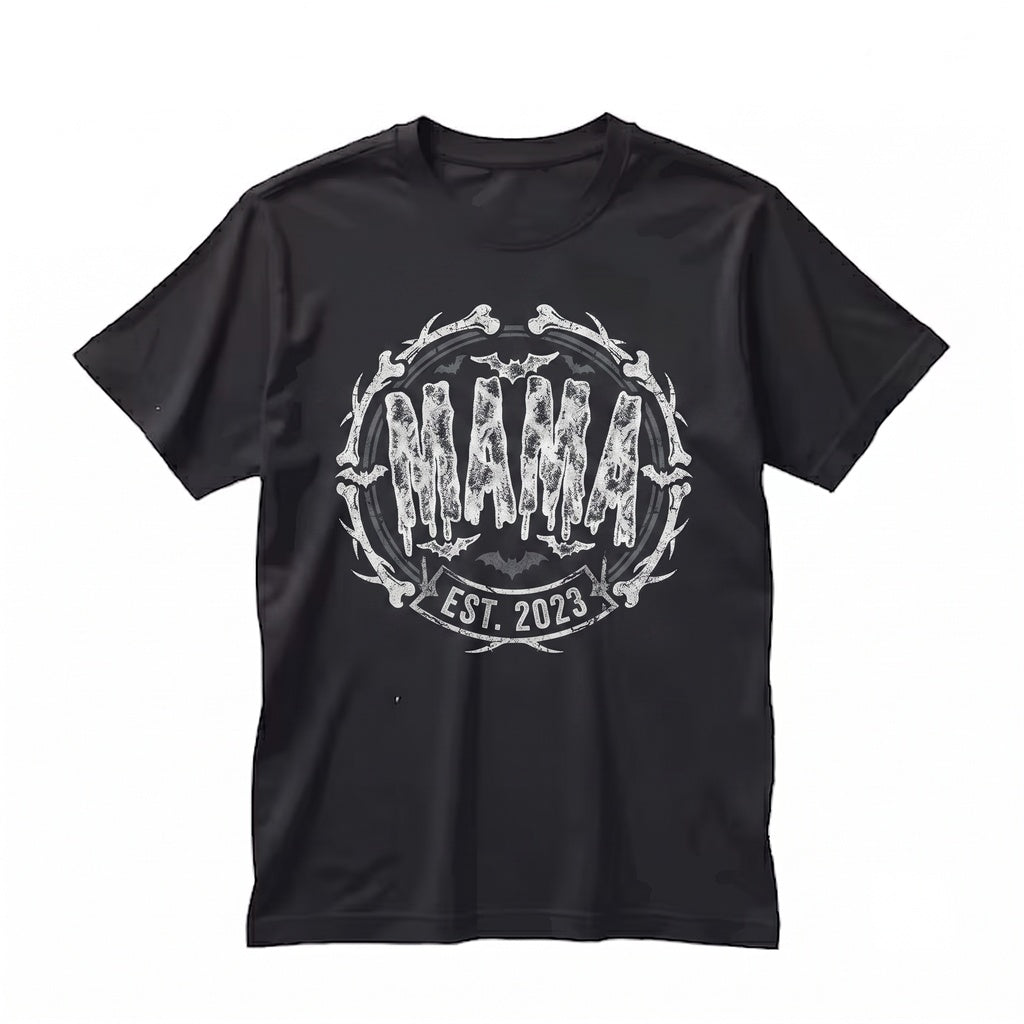 Mama Halloween Faux Lace Black Graphic Unisex TShirt