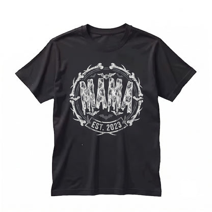 Mama Halloween Faux Lace Black Graphic Unisex TShirt