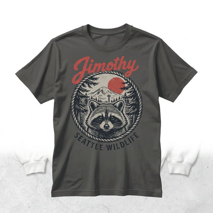 Jimothy Viral Seattle Raccoon Vintage Pacific Northwest Wildlife Funny Round King Graphic Unisex TShirt