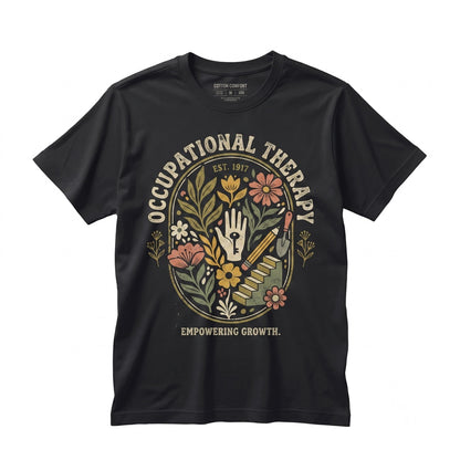 Retro Floral Occupational Therapy OT Mental Health Awareness Appreciation Gift Unisex TShirt