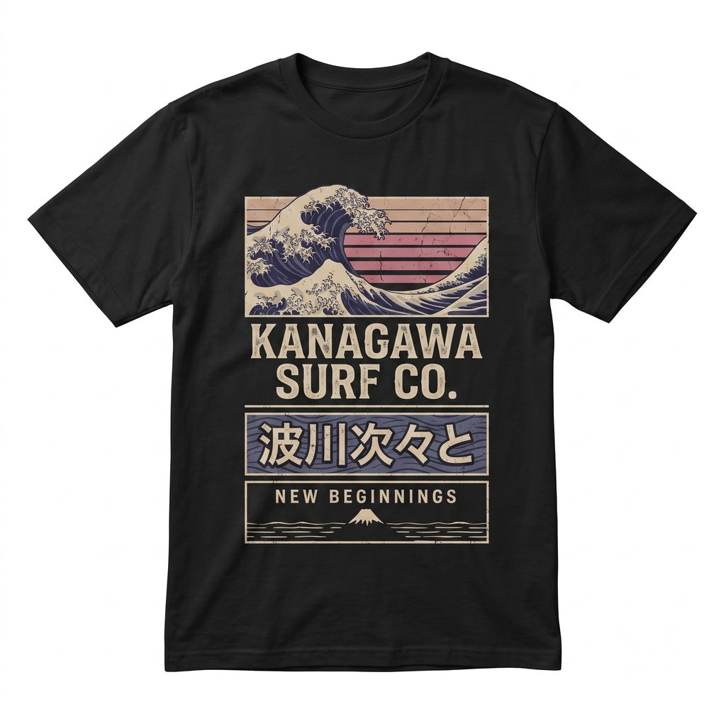 Great Wave Off Kanagawa Graphic Aesthetic Japanese Retro Hokusai Woodblock Art Apparel Unisex TShirt