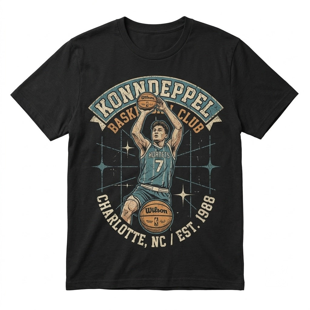 Kon Knueppel Anime Cartoon Charlotte Hoops Player Graphic Unisex TShirt