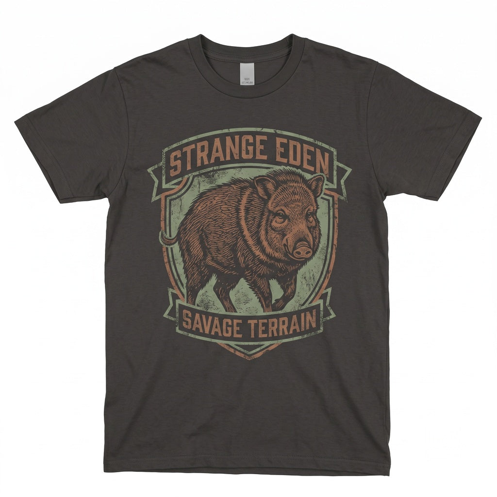 Wild Boar Pig Wildlife Hiking Camping Nature Buffalo Graphic Apparel Unisex TShirt