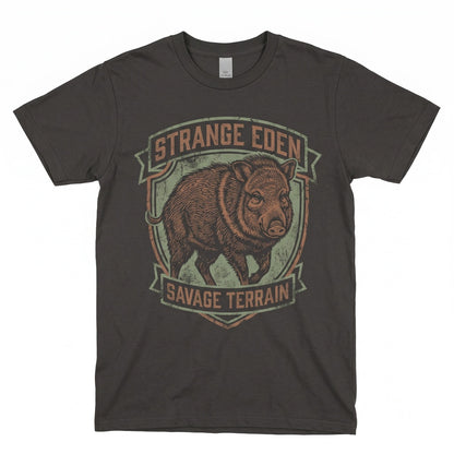 Wild Boar Pig Wildlife Hiking Camping Nature Buffalo Graphic Apparel Unisex TShirt