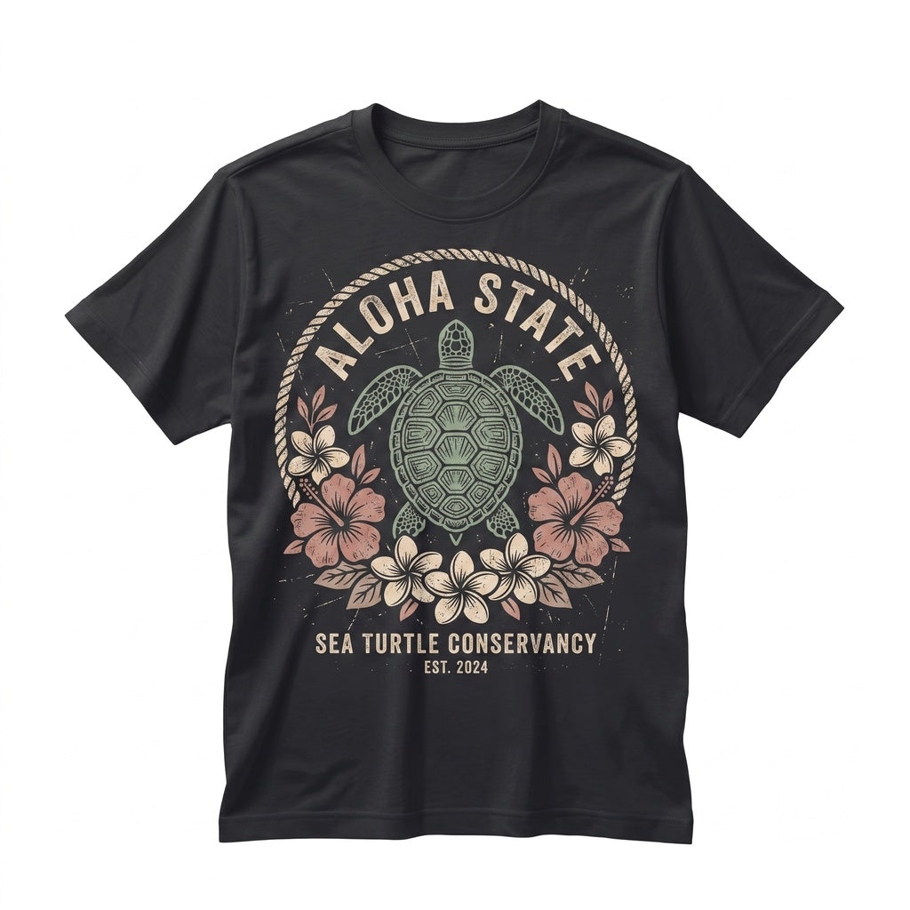 Floral Sea Turtle Beach Ocean Lover Summer Vacation Unisex TShirt