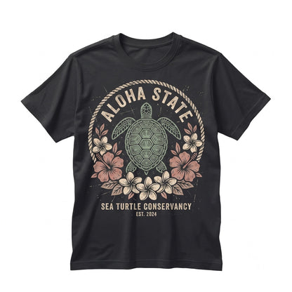 Floral Sea Turtle Beach Ocean Lover Summer Vacation Unisex TShirt