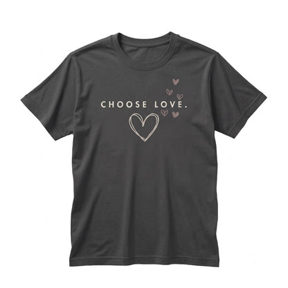 Choose Love Minimalist Heart Graphic Soft Cotton Crewneck Short Sleeve Top Unisex TShirt