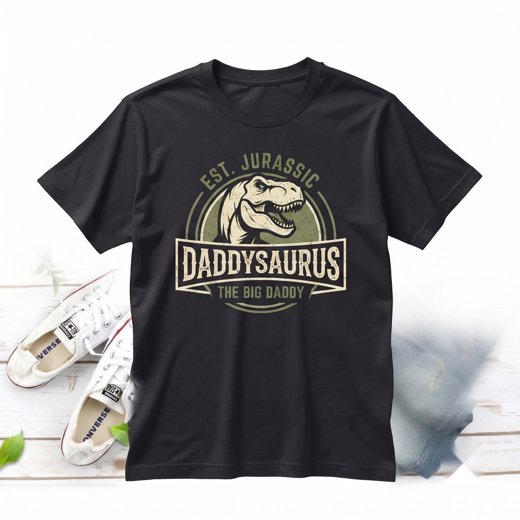Dinosaur Fathers Day Funny Papa Present Graphic Unisex TShirt