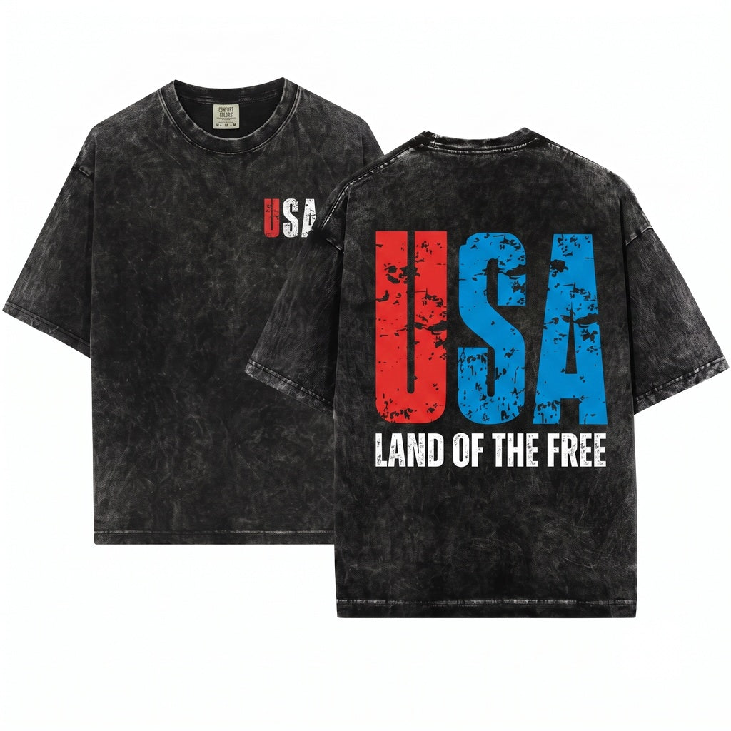 Vintage USA Patriotic America 4th of July Unisex Wash T-Shirt
