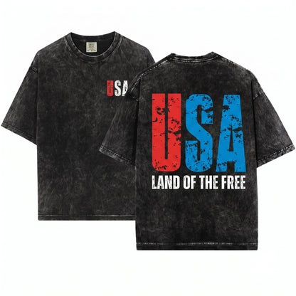 Vintage USA Patriotic America 4th of July Unisex Wash T-Shirt