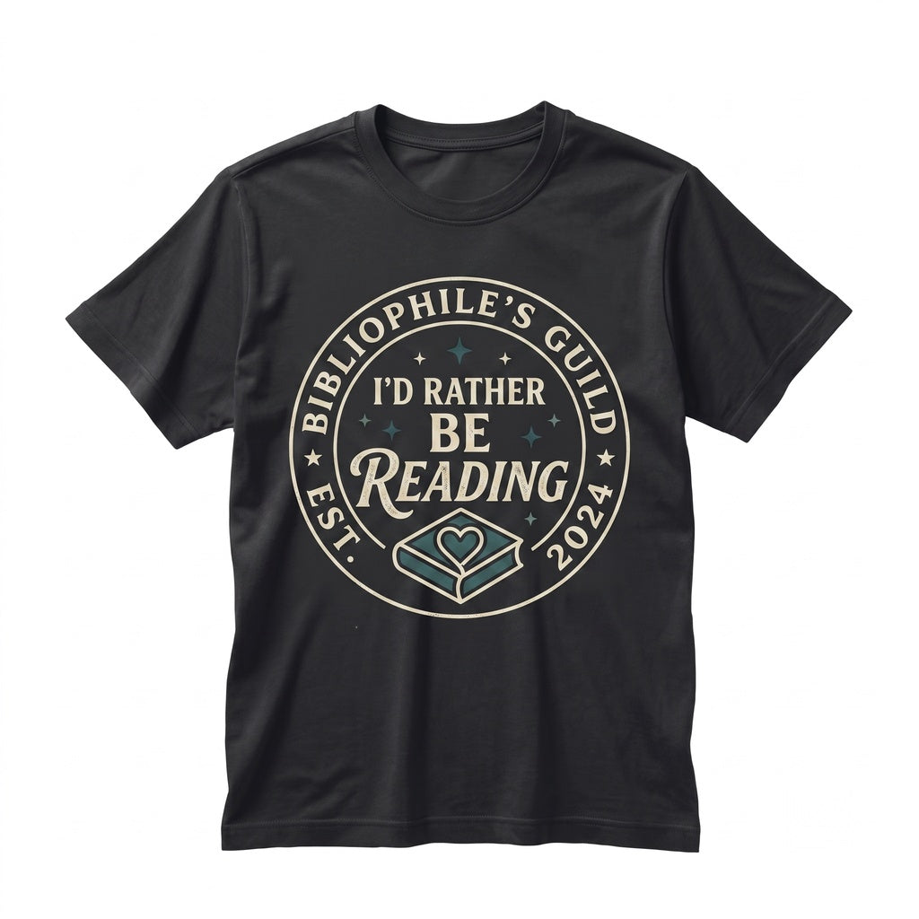 Id Rather Be Reading Embroidered Bookish Cozy Literary Gift Unisex TShirt