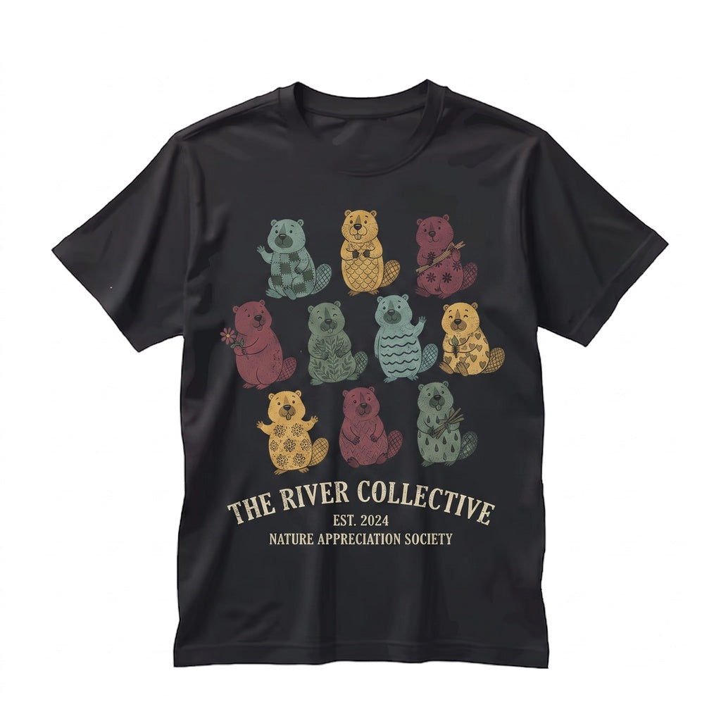 Cute Beaver Wildlife Graphic Animal Lover Colorful Outdoor Print Unisex TShirt