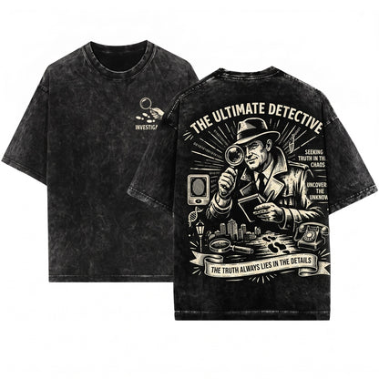 Vintage Detective Mystery Noir Truth Seeker Clue Investigator Gift Unisex Wash T-Shirt