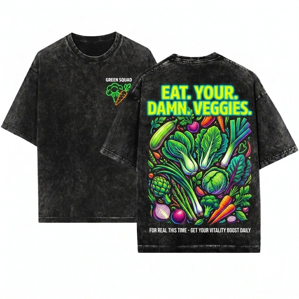 Farmers Market Graphic Vegetable Produce Organic Food Unisex Wash T-Shirt