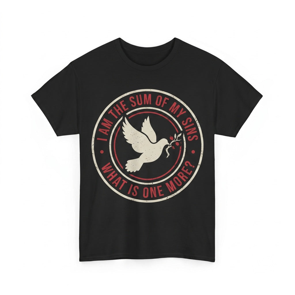 I Am The Sum Of My Sins Vintage Japanese Funny Pigeon Graphic Humor Retro Unisex TShirt