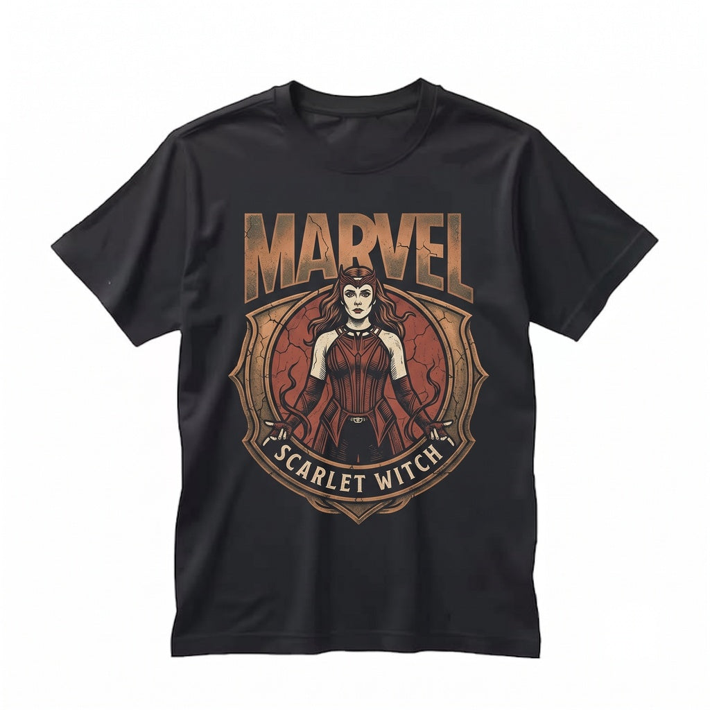 Vintage Scarlet Witch Wanda Maximoff Retro Chaos Magic Superhero Graphic Gift Unisex TShirt