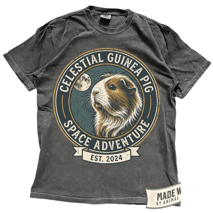 Funny Guinea Pig Howling at the Moon Graphic Retro 90s Vintage Animal Lover Pet Gift Unisex TShirt