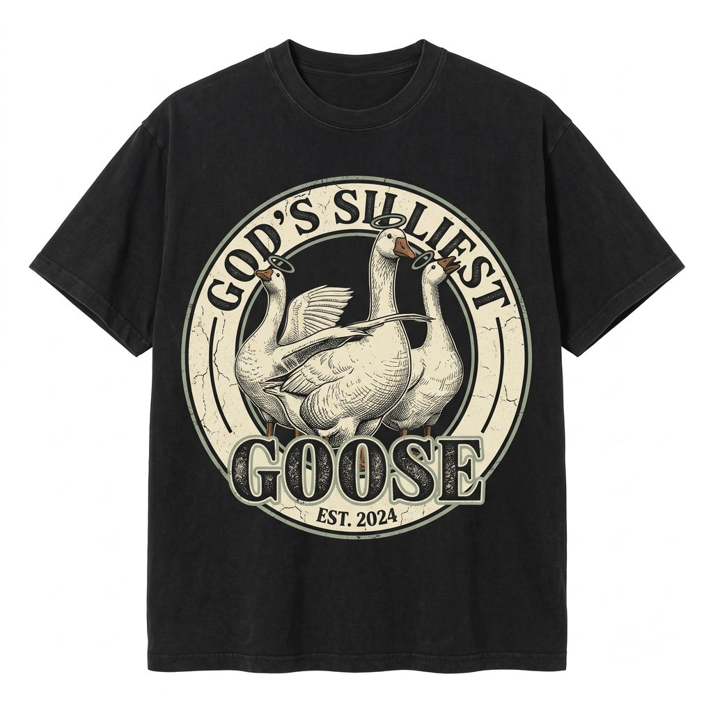 Gods Silliest Goose Graphic Funny Religious Novelty Apparel Unisex TShirt