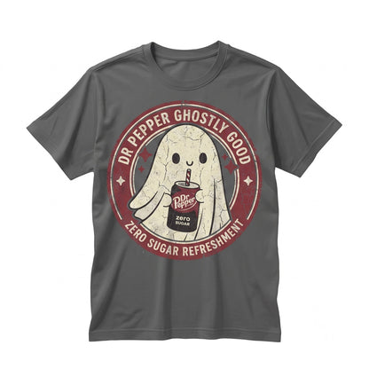 Cute Spooky Ghost Sipping Soda Pop Can Zero Sugar Beverage Lover Halloween Gift Graphic Unisex TShirt